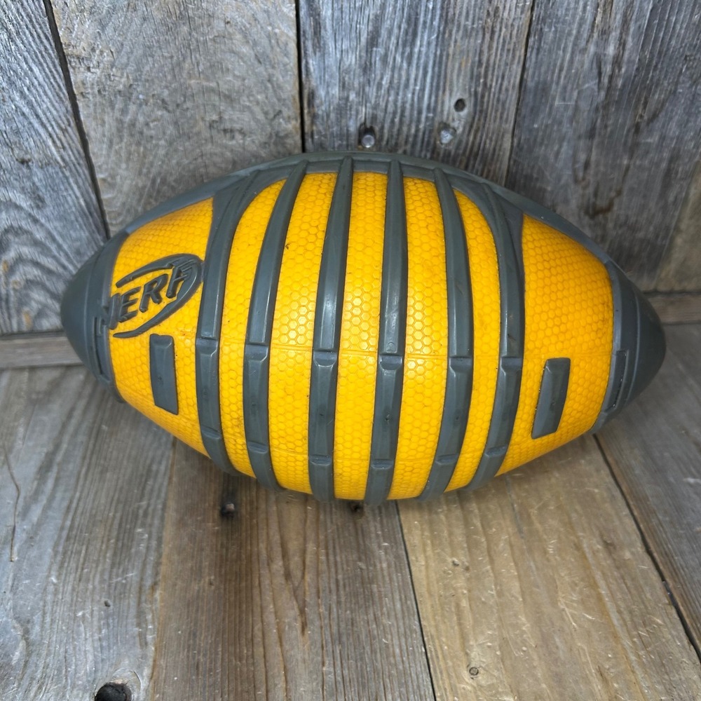 Nerf Weather Blitz Football Yellow Gray Hasbro 2012 Easy Grip Foam Toy
